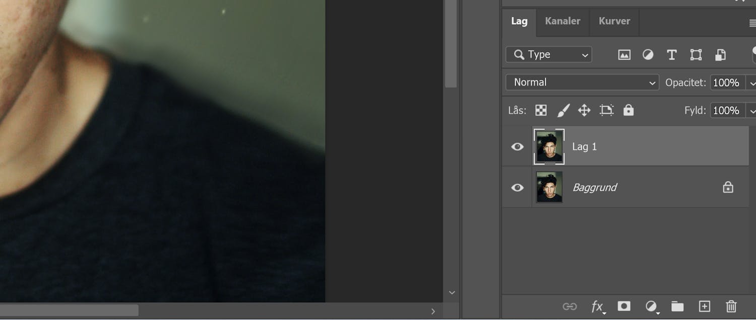 lav nyt lag med ctrl plus j Uusi kerros Photoshopissa